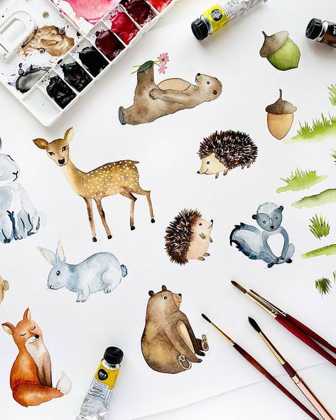 You'll find an inspiring variety of animal watercolor paintings. From beginner-friendly to advanced, you're sure to find a painting for your skill level. Forest animal painting. Animal Painting Ideas, Beautiful Dawn, Watercolor Paintings Of Animals, Watercolor Paintings For Beginners, Watercolor On Wood, Watercolor Projects, Watercolor Paintings Easy, Watercolor Sketchbook, Animal Painting