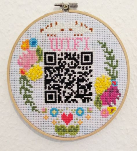 Qr Code Embroidery, Unique Cross Stitch, Cross Stitch Tutorial, Custom Cross, Cross Stitch Supplies, Vintage Cross Stitches, Floral Cross Stitch, Diy Cross Stitch, Simple Cross Stitch