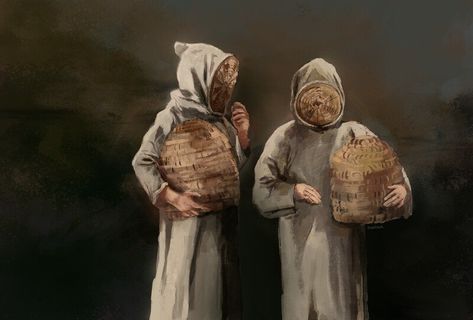 ArtStation - bee friends, Karina Medieval Beekeeper, Beekeeper Art, Bee Keeper, Bee Keeping, I Tried, To Draw, Greek Statue, Oil Painting, Bee