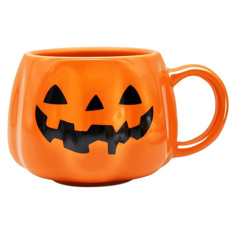 PRICES MAY VARY. Premium Quality Pumpkin Mug - This pumpkin mug is skillfully crafted from high-quality ceramic, ensuring its durability and long-lasting use. It is both microwave and dishwasher safe, allowing for convenient heating and effortless cleaning. The mug's surface features an adorable pumpkin face design, adding a whimsical and spooky touch to your Halloween celebrations. Cute Pumpkin Design - The black pumpkin pattern mug showcases an adorable pumpkin face on its surface, capturing t Halloween Mugs Coffee Cups, Cute Halloween Stuff, Fall Cups, Halloween Dinnerware, Pumpkin Face Designs, Spooky Basket, Fall Mugs, Boo Baskets, Mugs Ideas