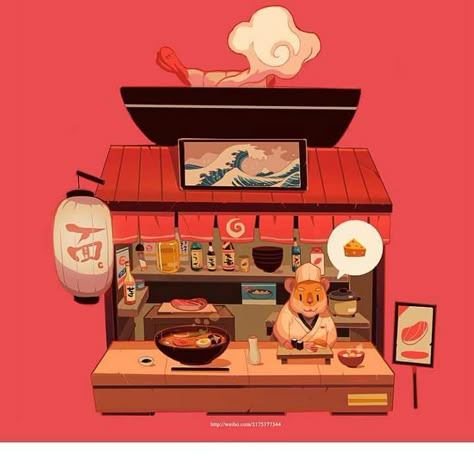 Sushi Shop, Chocolate Sculptures, Food Stand, Cafe Concept, Sushi Art, Isometric Illustration, Shop Illustration, Game Concept Art, Sushi Bar