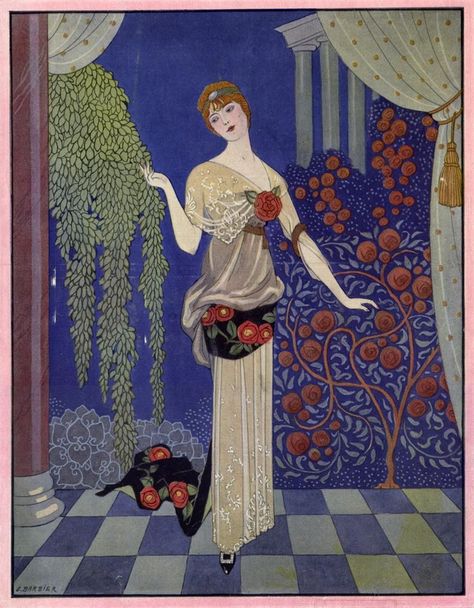 Golden Age Fashion, Edwardian Fashion Plates, Illustration Objects, 20s Costume, Spring Fashion Inspiration, George Barbier, Flapper Art, Art Deco Paintings, Art Nouveau Illustration