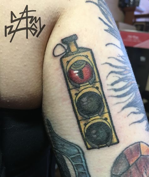 #angrylight #redlight #stoplight #tattoo Stop Light Tattoo, Stoplight Tattoo, Light Switch Tattoo, Switch Tattoo, Paper Templates Printable, Order Form Template Free, Traditional Light, Light Tattoo, Tattoo Board