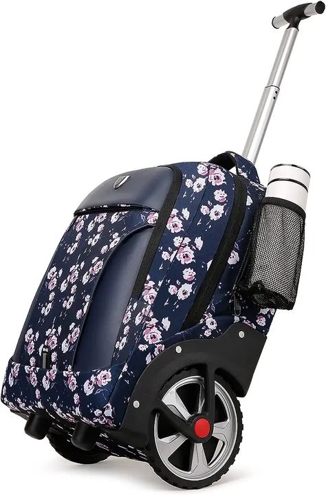 Rolling Backpack Floral, Waterproof with Wheels for Business, College Student and Travel Commuter, Carry on Laptop Compartment, Fit 17 Inch Laptop, Wheeled Adults, 20inch Travel Backpack With Wheels, Rolling Laptop Bag, Cute Suitcases, Rolling Backpack, Backpack With Wheels, Backpack Waterproof, Laptop Bag For Women, Trolley Bags, Lightweight Backpack