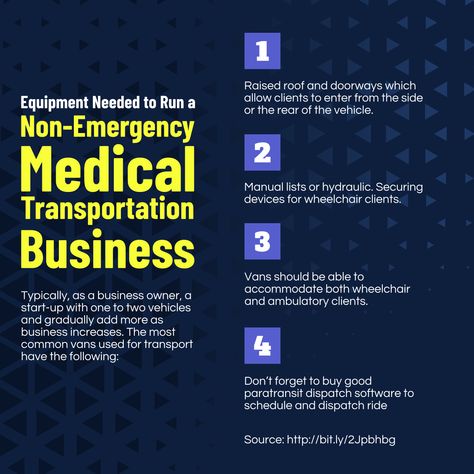 Equipment Needed to Run a Non-Emergency Medical Transportation Business  #NEMT #ForceEMS Non Emergency Medical Transportation, Business Step By Step, Transportation Business, Own Business Ideas, Medical Transportation, Home Care Agency, Bookkeeping Business, Medical Business, Startup Business Plan