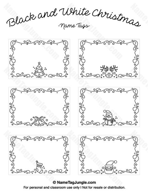 Free printable black and white Christmas name tags. The template can also be used for creating items like labels and place cards. Download the PDF at http://nametagjungle.com/name-tag/black-and-white-christmas/ Xmas Name Tags, Name Tag Christmas, Christmas Name Tags Printable, Christmas Name Tags Diy, Free Christmas Tags, Christmas Printable Labels, Free Christmas Tags Printable, Name Tag Templates, Free Printable Christmas Gift Tags