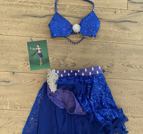 Dance Moms Dance Costumes, Blue Contemporary Dance Costumes, Lyrical Dance Costumes, Dance Moms Outfits, Cheer Costumes, Dance Moms Maddie, Dance Moms Costumes, Competition Outfit, Cute Dance Costumes