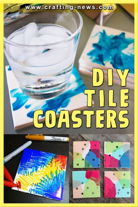 Diy Tile Coasters, Coaster Tiles, Coasters Tile, Diy Coasters Tile, Diy Coaster, Tiles Diy, Coaster Ideas, Water Rings, Diy Tile