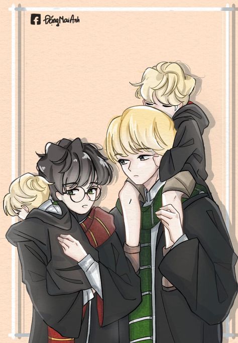 Drarry Fanart Omegaverse, Fem Harry Potter, Hery Potter, Drarry Fanart, Harry Draco, Gay Harry Potter, Harry Potter Puns, Harry Potter Artwork, Harry Potter Comics