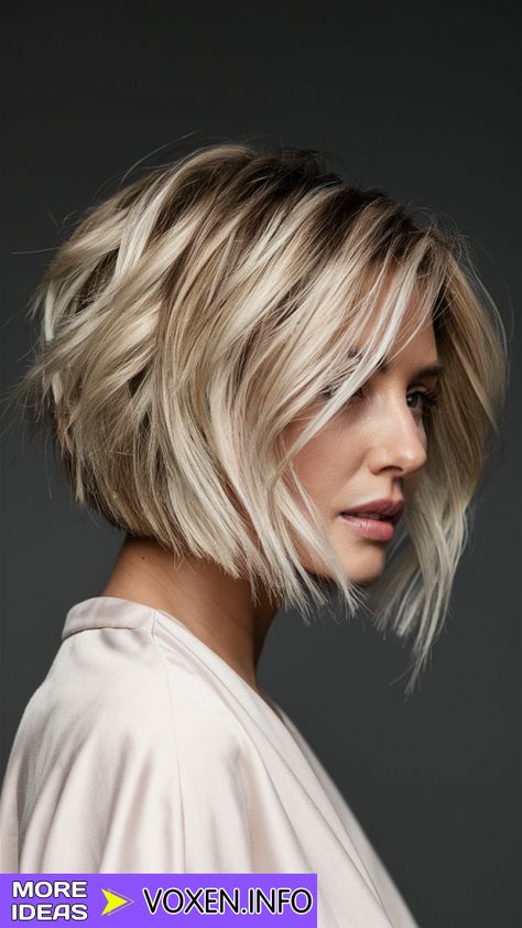 22 Choppy Bob Haircuts for All Shapes: FALL Update 2024 Bob Hair With Undercut Women, Severe Bob Haircut, Short In Back Long In Front Bob, Edgy Long Bob Haircuts, Scruffy Bob Hairstyles, Short Edgy Hair Color, Short Blonde Haircuts For Fine Hair, Chin Length Choppy Bob, Beveled Bob Haircut