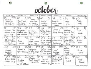 October Monthly Dinner Meal Plan Meals For A Month Menu Planning, November Dinner, Keto Camping, October Meals, Keto Eating Plan, Camping Meal Plan, Thm Meal Plans, Delicious Fall Recipes, Dinner Meal Plan