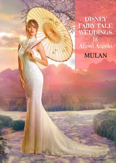 Disney Princess Mulan wedding dress design for 2017 Disney Wedding Themes, Mulan Wedding, Asian Themed Wedding, Themed Wedding Dresses, Disney Fairytale Wedding Dress, Spirits Art, Rustic Forest Wedding, Dresses Sweetheart Neckline, Disney Princess Wedding Dresses