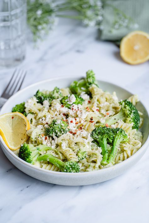 Broccoli Feta, Pasta Zero, Recipe For Broccoli, Broccoli Lemon, Broccoli Pasta Recipe, Broccoli Pasta, Feta Pasta, Lemon Pasta, Broccoli Recipes