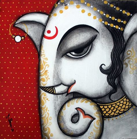 Ganesha Ganesha Artwork, Jai Ganesh, Ganesha Drawing, Ganesh Art Paintings, Side Face, Peacock Wall Art, New Rangoli Designs, Lord Ganesha Paintings, Ganesh Art