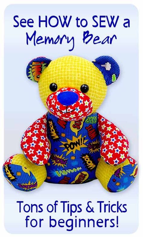 Pattern For A Memory Bear, How To Sew A Teddy Bear Pattern, How To Make A Stuffed Bear, Material Teddy Bear Pattern, Baby Clothes Bear Pattern, Shirt Teddy Bear Keepsake, Diy Bear Pattern, Stuff Bear Pattern, Memorie Bears Pattern