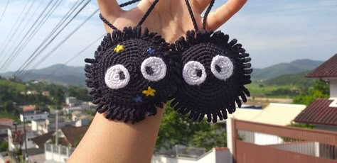 Ghibli Coaster Crochet, Studio Ghibli Crochet Granny Square, Studio Ghibli Crochet Keychain, Ghibli Garden, Studio Ghibli Crochet, Ghibli Crochet, Crochet Studio, Crochet Queen, Crochet Keychains