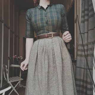 Retro Mode, Vintage Rock, Skirt Vintage, Dresses Vintage, 가을 패션, Everyday Dresses, Mode Vintage, Plaid Dress, Mode Inspiration