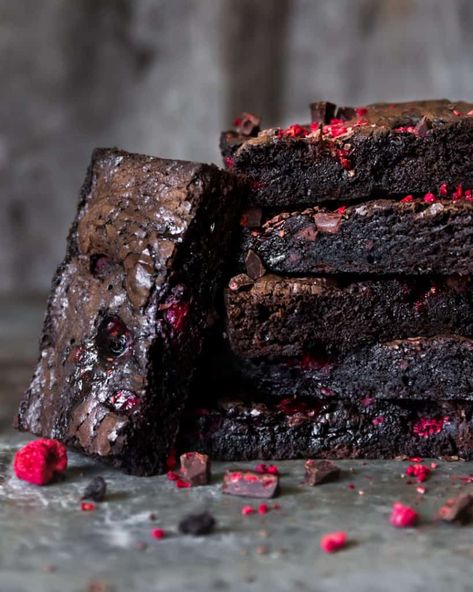 Brownies With Raspberry Jam, Jam Brownies, Mexican Red Sauce, Toasted Corn, Vanilla Bean Scones, Cocoa Powder Brownies, Cocoa Powder Recipes, Raspberry Brownies, Chocolate Bacon