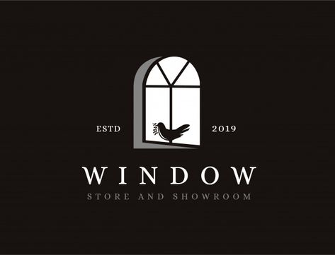 Window Company Logo, Window Logo Design, Window Logo, Luxury Windows, Window Company, Gant Logo, Vintage Window, Decor Logo, Bird Logo