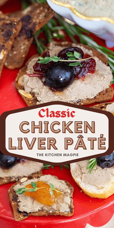 Chicken Liver Pâté Chicken Liver Parfait, Chicken Liver Pate Recipe, Liver Pate Recipe, Easy French Recipes, Air Fryer Recipes Appetizers, Liver Pate, Pate Recipes, Chicken Liver Pate, Pork Salad