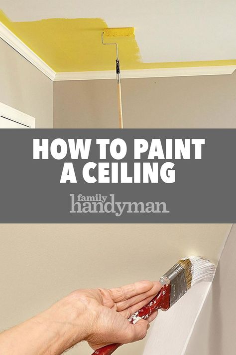 Garage Ceiling Paint Ideas, How To Paint Your Ceiling, Hand Painted Ceiling Ideas, How To Paint The Ceiling, Tips For Painting Ceilings, Ceiling Painting Tips, Best Way To Paint Ceiling, How To Paint Ceilings Like A Pro, How To Paint A Ceiling