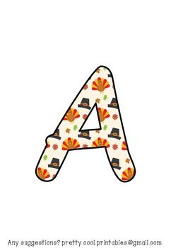 This is a letter set consisting of:- A-Z in capital letters- a-z in lower case letters- 0-9- ! ? ... , . ""- + x + = There is one letter/ number per page.  All you have to do is print out the pages you need to write out any heading you like. Get the pages laminated and the letters cut out to create a lovely and creative display heading. Cutout Alphabet, Bulletin Letters, Thanksgiving Letter, Printable Alphabet Letters, Alphabet Number, Free Printable Letters, Creative Display, Thanksgiving Printables, Alphabet Printables