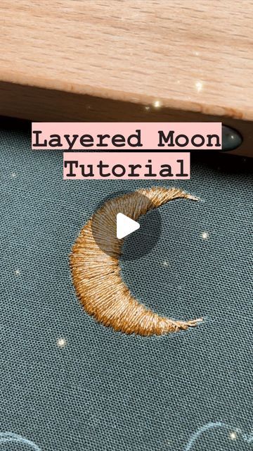 Moon Embroidery Tutorial, Embroider Moon, Embroidery To Cover Holes, Moon Embroidery Pattern, Embroidered Moon, Hand Embroidery Tutorial, Horizontal Lines, Vertical Lines, Project Inspiration