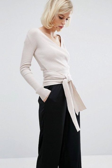 The Ballerina-Inspired Wrap Top We Love Ballet Inspired Fashion, Knot Crop Top, Amber Valletta, Ballerina Style, Ballet Fashion, Wrap Top, Minimalist Fashion, Beautiful Outfits, A Woman