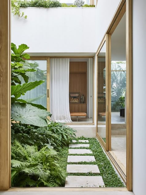 Barefoot House by Madeleine Blanchfield Architects | est living Indoor Courtyard, Courtyard Design, Internal Courtyard, Inner Courtyard, House Photography, Tropical House, Courtyard House, Modern Tropical, Australian Homes