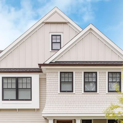 CMMInc on Instagram: "A little Monday morning inspiration! We love these black @andersen_windows with @james_hardie Cobble Stone siding!" Board And Batten Facade, Hardie Board Cobblestone, Hardie Board Siding Cobblestone, Cobblestone Hardie Plank Siding, James Hardie Cobblestone Siding, James Hardie Cobblestone, Hardie Board Siding Ideas, Cobblestone Siding, James Hardie Siding Ideas