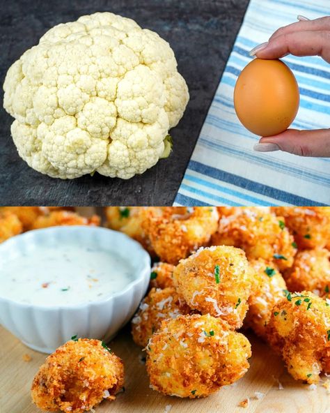 These Crispy Parmesan Cauliflower Bites are an irresistible, healthy snack perfect for game day or any casual gathering. Bite-sized cauliflower florets are coated in a crunchy panko and parmesan crust, seasoned with bold Creole or Cajun spices, and fried to golden perfection. Whether you enjoy them alone or with a dipping sauce, these crispy bites will become your new go-to snack, replacing microwave popcorn for good! Preparation Time: 10 minutes Cook Time: 20 minutes Total Time: 30 minutes Serv Crispy Parmesan Cauliflower, Banana Cobbler, Homemade Seed Crackers, Gi Recipes, Cajun Spices, Parmesan Cauliflower, Healthy Snack Alternatives, Blue Cheese Dip, Spiced Cauliflower