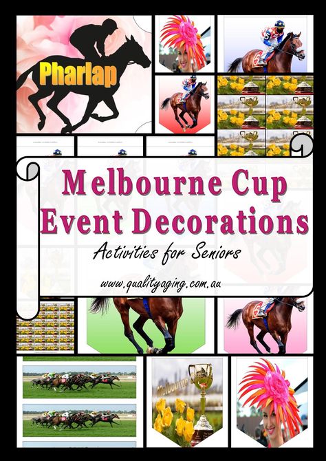 Horse Racing Table Decorations, Melbourne Cup Activities, Melbourne Cup Table Decorations, Melbourne Cup Decorations, Horse Racing Party Decorations, Horse Racing Party, Scrapbooking Idea, Easy Party Games, Retirement Village