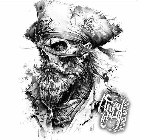 Skull Sailor Tattoo, Pirate Captain Tattoo, Pirate Skull Tattoos For Men, Sea Captain Tattoo, Skeleton Pirate Tattoo, Pirate Ship Tattoo Drawing, Pirate Boat Tattoo, Pirate Tattoo Sketch, Pirate Skull Tattoos