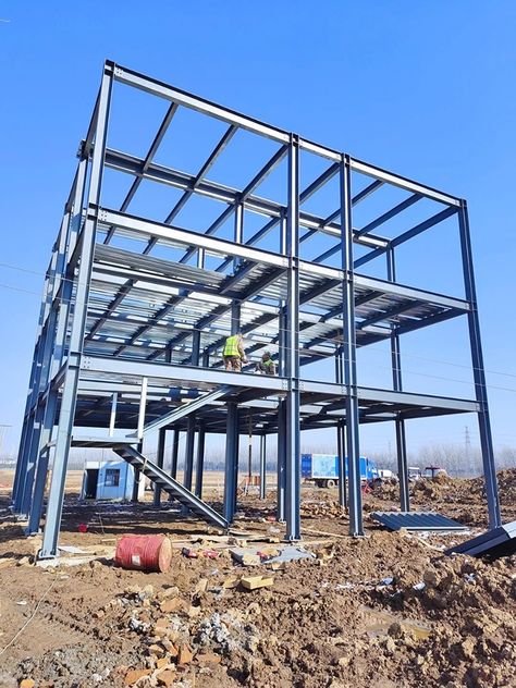 Multi story office building with steel structure Steel Building, Steel Buildings, Metal Buildings, Steel Structure, Office Building, Shed, Building, Quick Saves, Pins