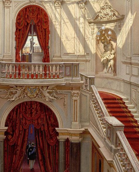 Gods and Foolish Grandeur: Interiors of the Stieglitz Mansion, by Luigi Premazzi, 1869-71 Mansion Photography, Ball Room, Italian Palace Interior, Baroque Castle Interior, Old Palace Interior, Russian Castle Interior, Zwinger Palace Interior, Blue Drawings, Palace Interior