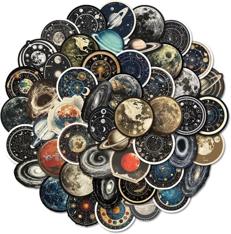 Amazon.com: 50Pcs Celestial Stickers Pack, Planet Moon Space Astronomy Sticker for Scrapbook Junk Journal Supplies Planner Laptop Luggage Home Decor, Waterproof Cosmic Galaxy Stickers for Students and Adults : Electronics Astronomy Stickers, Sticker For Scrapbook, Celestial Stickers, Stickers For Students, Galaxy Stickers, Space Stickers, Moon Stickers, Cosmic Galaxy, Space Astronomy