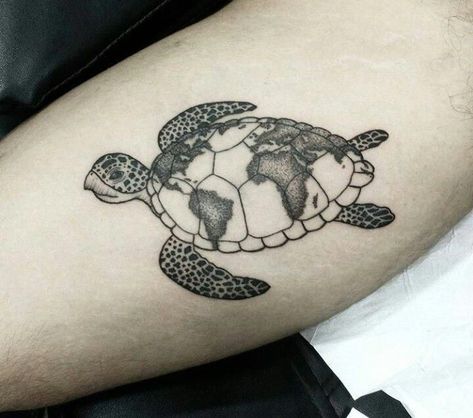 Tattoo Indian, Shell Tattoo, World Map Tattoos, Cute Animal Tattoos, Island Tattoo, Sea Turtle Tattoo, Shell Tattoos, Turtle Tattoo Designs, Petit Tattoo