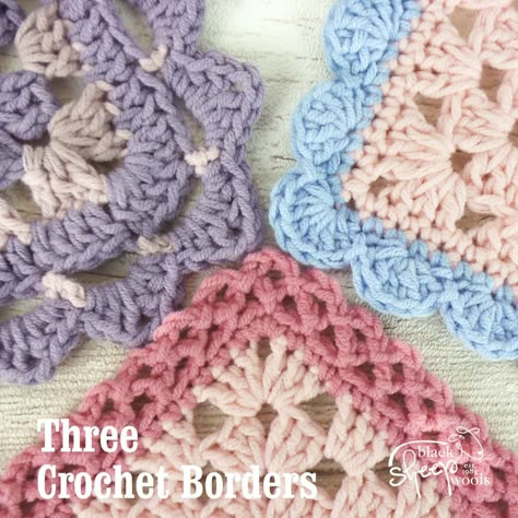 Three Crochet Borders To Finish Off Your Project Perfectly – Black Sheep Wools Crochet Blanket Border, Crochet Blanket Edging, Crochet Border Patterns, Crochet Bloggers, Crochet Edging Patterns, Manta Crochet, Crochet Afghans, Crochet Borders, Basic Crochet Stitches