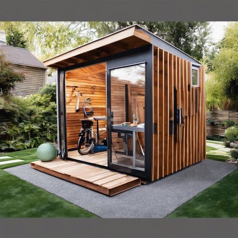 Backyard Bliss: Innovative Modern Shed Designs Modern Sheds, Sheds Ideas Backyard, Shed Designs, Patio Office, Body Code, Backyard Sanctuary, Modern Shed, Backyard Storage, Small Sheds