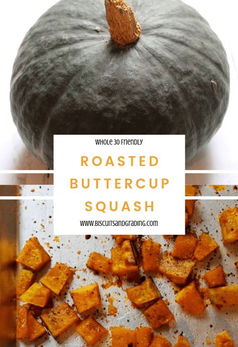 Easy Roasted Buttercup Squash - Whole 30 Friendly - Biscuits and Grading Roasted Buttercup Squash, Thanksgiving Sidedish, Buttercup Squash, Winter Squash Recipes, Dinner Planning, Squash Varieties, Pot Roast Slow Cooker, Thanksgiving Meal, Work Meals