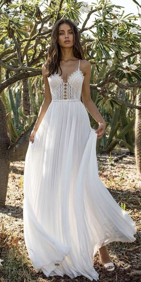 Fantastic Lace Beach Wedding Dresses ★ #bridalgown #weddingdress Lace Beach Wedding Dress, Bohemian Wedding Dress, Black Wedding Dresses, Best Wedding Dresses, Bohemian Wedding, Boho Wedding Dress, Beach Wedding Dress, Ball Gown Wedding Dress, Dream Wedding Dresses