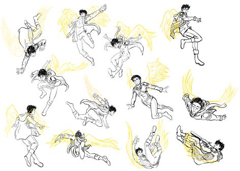 Aasimar Flying Poses. #flying #Aasimar #Wings #Pose #Angel Flying Drawing Reference Poses, Poses With Wings Drawing, Wings Flying Reference, Angel Posing Reference, Flying Together Reference, Angel Flying Reference, Flying Down Pose, Angel Wings Pose, Drawing Reference Poses Flying