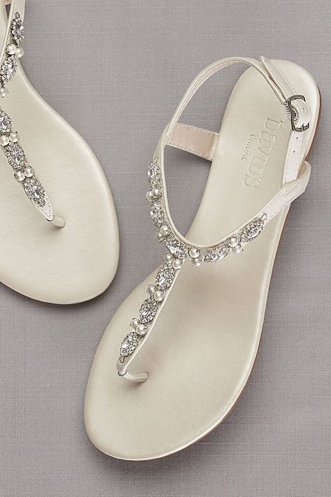 Bridal Shoes Flats Sandals, Snow White Shoes, Bride Sandals, Red Wedding Shoes, Wedding Shoes Flats, Crystal Sandals, Sandals Collection, Bridal Sandals, Bridal Shoes Flats