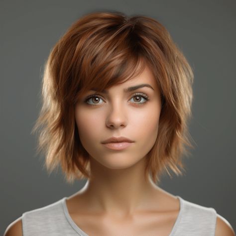 75 Trending Shag Haircut Ideas for 2023 Short Shag Haircut With Curtain Bangs, Short Shaggy Bob Choppy Layers Shag Hairstyles Medium Lengths, Wavy Shaggy Bob, Short Layered Balayage Hair, Layered Shag Haircut, Textured Haircuts For Women, Womens Shag Haircut Medium, Short Shag Hairstyles With Bangs, Shag Hairstyles Short Over 50