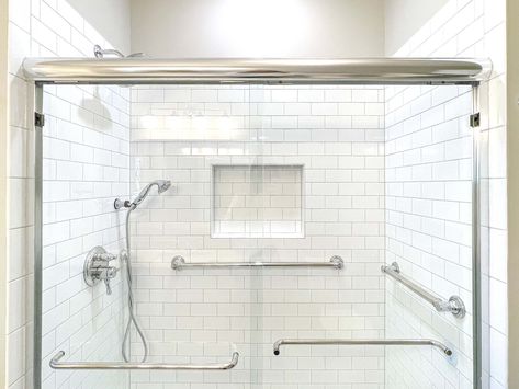 Shower Grab Bars 101: A Professional's Guide to Safety Rails Shower Grab Bar, Grab Bars In Bathroom, Shower Seat, Bathroom Safety, Grab Bar, Basement Bathroom, Grab Bars, Popular Brands, Bathroom Renos