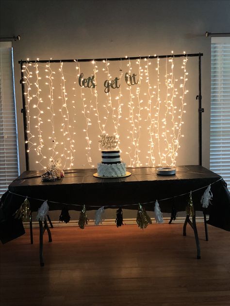 Let’s get lit birthday party 22th Birthday Ideas, Lit Party, 17th Birthday Party Ideas, 18th Birthday Party Themes, Birthday Lights, 50th Birthday Party Decorations, 20th Birthday Party, 21st Birthday Decorations, Lets Get Lit