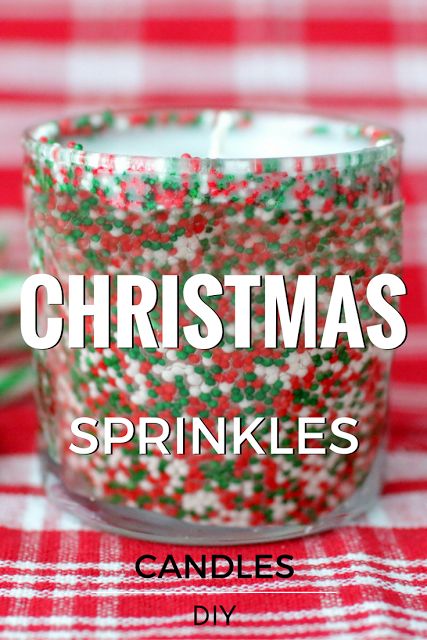 Elle Sees|| Beauty Blogger in Atlanta: DIY Christmas Sprinkles Candle Christmas Gel Candles Diy, Sprinkle Candles Diy, Gingerbread Candle Diy, Holiday Candles Diy, Christmas Candle Diy, Diy Sprinkle Candle, Christmas Candles Ideas, Diy Christmas Desserts, Diy Peppermint Candle