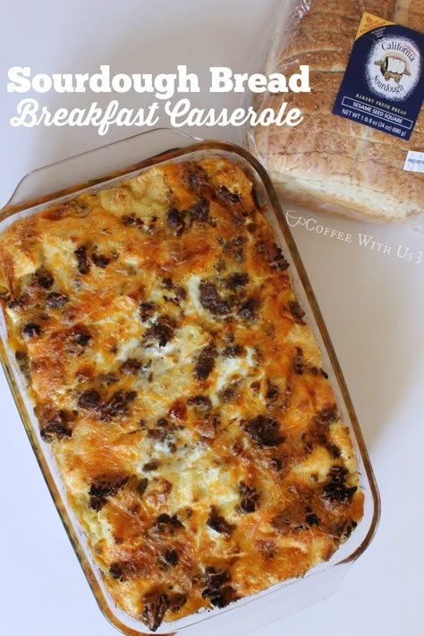 Sourdough Bread Breakfast, Breakfast Casserole With Bread, Bread Breakfast, Breakfast Casserole Easy, Jimmy Dean, Breakfast Casserole Sausage, Egg Casserole, Hash Browns, Turkey Sausage