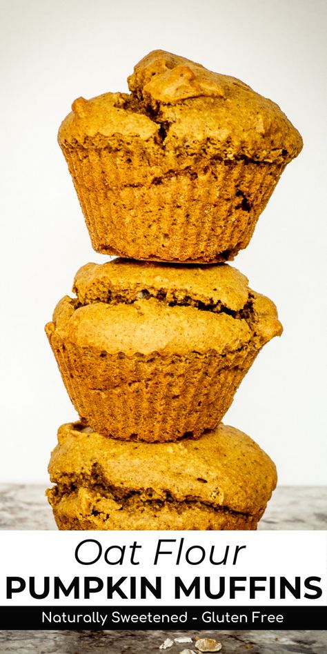 Pumpkin Oat Flour Muffins, Oat Flour Pumpkin Muffins, Oat Flour Muffins, Metabolism Recipes, Pumpkin Protein Muffins, Mini Pumpkin Muffins, Oatmeal Flour, Oat Flour Recipes, Gluten Free Pumpkin Muffins