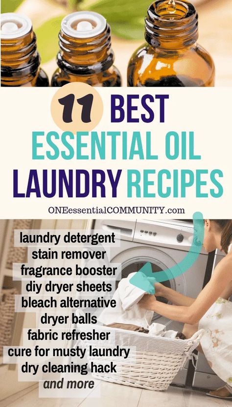 Essential Oil Recipes for Laundry Laundry Recipe, Essential Oil Cleaning Recipes, Homemade Dryer Sheets, Diy Dryer Sheets, Essential Oils For Laundry, Homemade Fabric Softener, Laundry Dry Cleaning, Perfume Versace, Natural Bleach